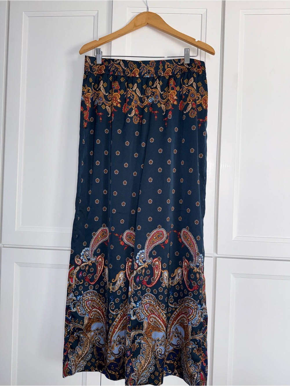 Boho Paisley Navy satin pants